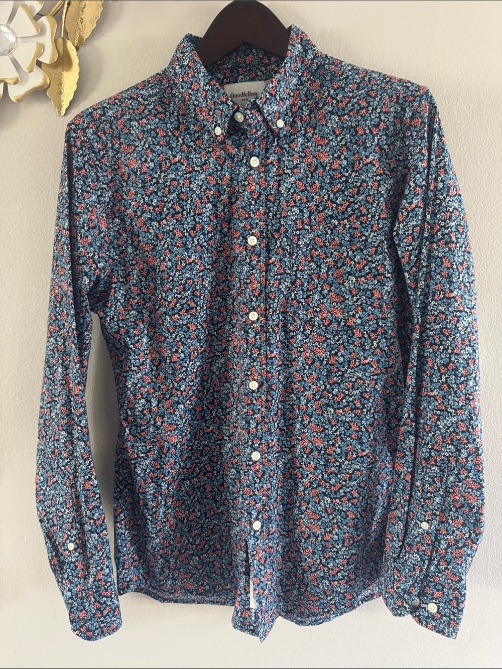 Goodfellow & Co Navy Floral Button-Down Shirt